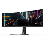 GIGABYTE AORUS CO49DQ 49" Curved UltraWide gaming monitor Zwart, 2x HDMI, Displayport, 2x USB-A, 1x USB-B, 1x USB-C, 144 Hz