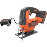 BLACK+DECKER BDCJS18E1-QW 18V 2.5Ah Pendeldecoupeerzaag Oranje/zwart, 18V 2.5Ah accu en lader inbegrepen