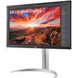 LG UltraFine 27UP850K-W 27" 4K UHD monitor Zilver/zwart, 2x HDMI, DisplayPort, 2x USB-A, USB-C