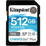 Kingston Canvas Go! Plus SDXC 512 GB geheugenkaart Zwart, UHS-I U3, Class 10