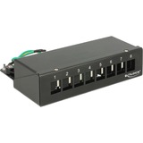 DeLOCK Keystone Desktop Patch Panel 8 Port patchpaneel Zwart, 43338