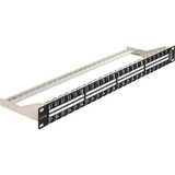 DeLOCK Keystone Patchpanel 19" 48 Port 1 HE patchpaneel Zwart