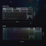 Logitech G915 TKL LIGHTSPEED Wireless RGB Mechanical Gaming Keyboard Zwart, GL Tactile, US International, TKL, LIGHTSYNC RGB