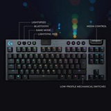 Logitech G915 TKL LIGHTSPEED Wireless RGB Mechanical Gaming Keyboard Zwart, GL Tactile, US International, TKL, LIGHTSYNC RGB