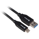 Sharkoon USB 3.1 Gen 2-A > USB-C kabel Zwart, 1 meter