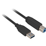 Sharkoon USB-A 3.0 > USB-B kabel Zwart, 3 meter