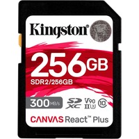 Kingston Canvas React Plus 256 GB SDXC geheugenkaart Zwart, UHS-II U3, Class 10, V90