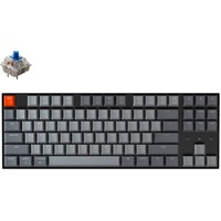 Keychron K8-A2, toetsenbord Grijs/grijs, US lay-out, Gateron Blue, Witte leds, TKL, ABS keycaps, Bluetooth