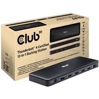 Club 3D Thunderbolt 4 12-in-1 Dock dockingstation Zwart