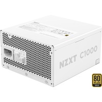 NZXT C1000 Gold ATX 3.1, 1000 Watt voeding  Wit, 1x 16-pins grafische kaartconnector, 6x PCIe, kabelmanagement