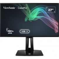 ViewSonic VP2768a-4K 27" monitor Zwart (mat), 2x HDMI, 1x DisplayPort, USB-A, USB-B, USB-C, LAN