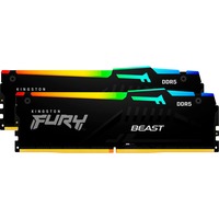 Kingston FURY 32 GB DDR5-6400 Kit werkgeheugen Zwart, KF564C32BBEAK2-32, Fury Beast RGB, XMP, EXPO