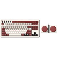 8BitDo Retro Mechanical Keyboard Fami Edition, gaming toetsenbord Beige/rood, US lay-out, Kailh Box White, TKL, Bluetooth Low Energy, Wireless 2.4G, USB