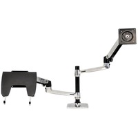 Ergotron LX Dual Stacking monitorarm Zilver