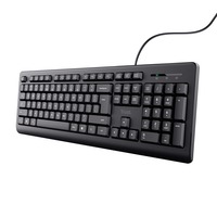 Trust Wired Keyboard, toetsenbord Zwart, US lay-out