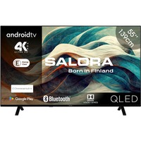 Salora 55QLED320 55" Ultra HD Led-tv Zwart, HDMI, USB, Bluetooth, Wi-Fi, Audio, Chromecast, Android TV