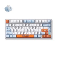 MCHOSE Z75S Orange Blue Snow Tiger Metal Top Cover Wireless Mechanical, toetsenbord Grijs/lichtblauw, US lay-out, TTC Snow Tiger, 75%, RGB, Hot swap, Double-shot PBT, draadloos / Bluetooth / USB-C
