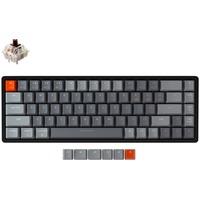 Keychron K6-W3, toetsenbord Grijs/grijs, US lay-out, Gateron Brown, RGB leds, 65%, ABS keycaps, Bluetooth