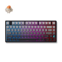 MCHOSE Z75S Mountains Gradient Flame Orange Metal Top Cover Wireless Mechanical, toetsenbord Zwart/grijs, US lay-out, TTC Flame Orange, 75%, RGB, Hot swap, Side engraved PBT, draadloos / Bluetooth / USB-C