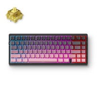 MCHOSE G75 Pro Black Pink Cream Shaft Tri-mode Gasket Structure Mechanical, gaming toetsenbord Zwart/pink (roze), US lay-out, KTT Cream Shaft, 75%, RGB, Hot swap, Side engraved PBT, draadloos / Bluetooth / USB-C