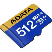 ADATA Premier Extreme microSDXC 512 GB geheugenkaart Blauw/geel, UHS-I U3, Class 10, V30