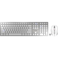 CHERRY DW 9100 SLIM, desktopset Wit/zilver, EU lay-out (QWERTY), SX-Technologie	, 1000 - 2400 dpi, 2.4GHz / Bluetooth