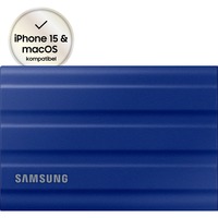 SAMSUNG Portable T7 Shield, 1 TB externe SSD Blauw, MU-PE1T0R/EU, USB-C 3.2 Gen 2 (10 Gbit/s)