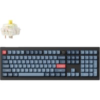 Keychron V6 Max-D4, toetsenbord Zwart, US lay-out, Gateron Jupiter Banana, RGB leds, Double-shot OSA PBT, hot swap, 2.4GHz | Bluetooth 5.1 | USB-C, Knob