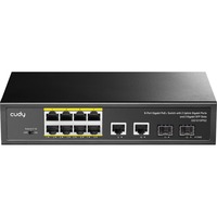 Cudy 8-GbE PoE+ Switch with 2 Uplink GbE and 2 Uplink SFP Zwart