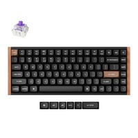 Keychron K2 HE-F1 Special Edition, toetsenbord Zwart/houtkleur, US lay-out, Gateron Double-Rail Magnetic Nebula, 75%, RGB leds, OSA double-shot PBT, hot swap, 2.4GHz | Bluetooth 5.2 | USB-C