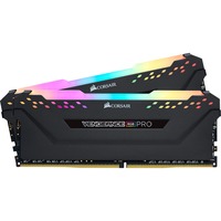 Corsair 16 GB DDR4-3600 Kit werkgeheugen Zwart, CMW16GX4M2D3600C18, Vengeance RGB PRO, XMP