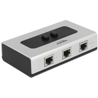 DeLOCK Switch RJ45 10/100/1000 Mbps 2 port Grijs/zwart