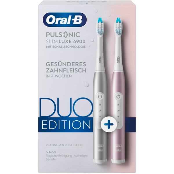 Oral-B Pulsonic Slim Luxe 4900 elektrische tandenborstel Roségoud/platina, Duo Edition